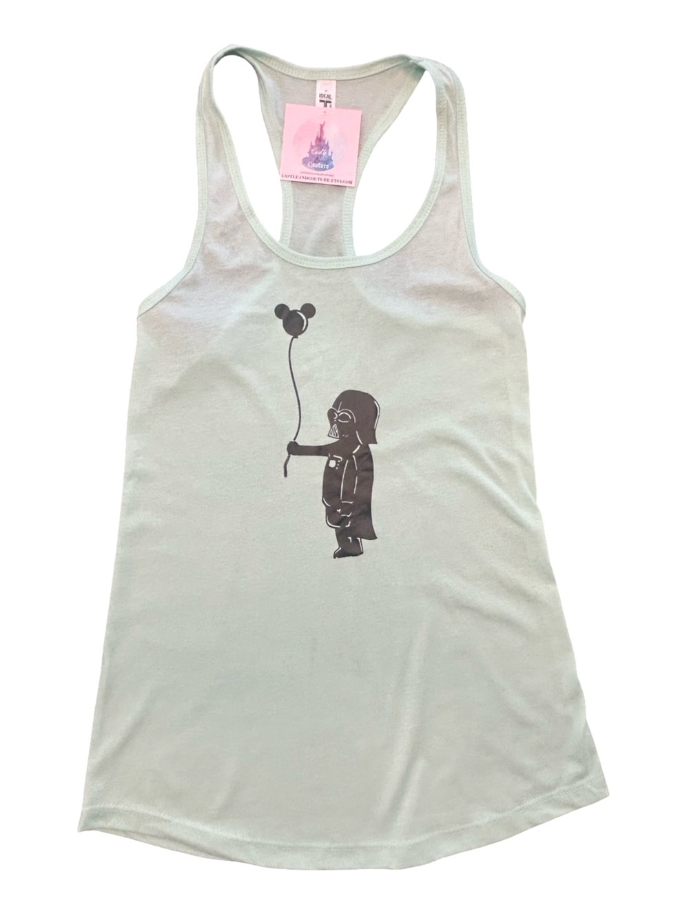 Boutique custom mint racerback tank Disney Darth Vader W Mickey balloon NWT XS